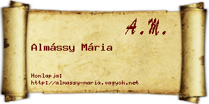 Almássy Mária névjegykártya