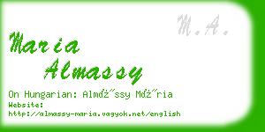 maria almassy business card